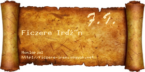 Ficzere Irén névjegykártya
